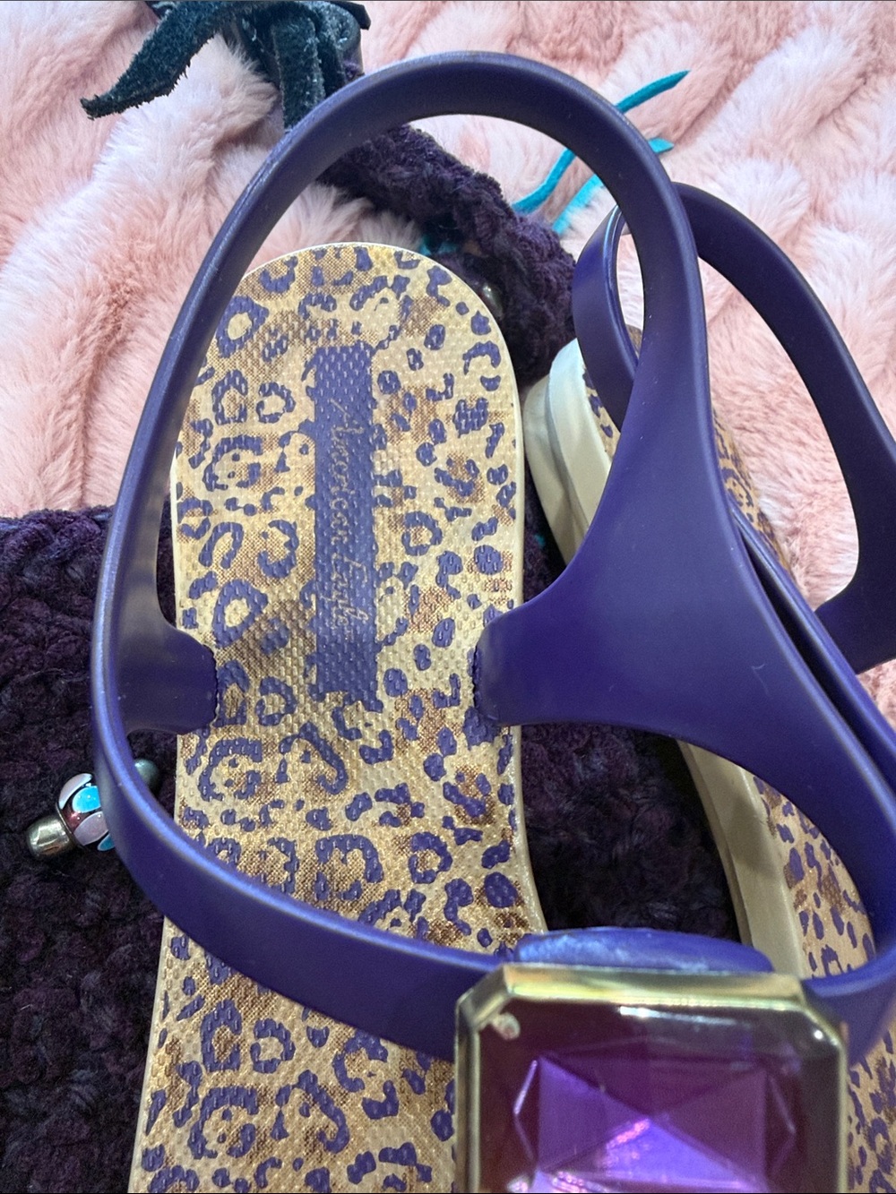 Sexy Rare Grenade Purple Cheetah 🐆3 Gems & Jelly Brazil Sz  6 - Picture 5 of 11
